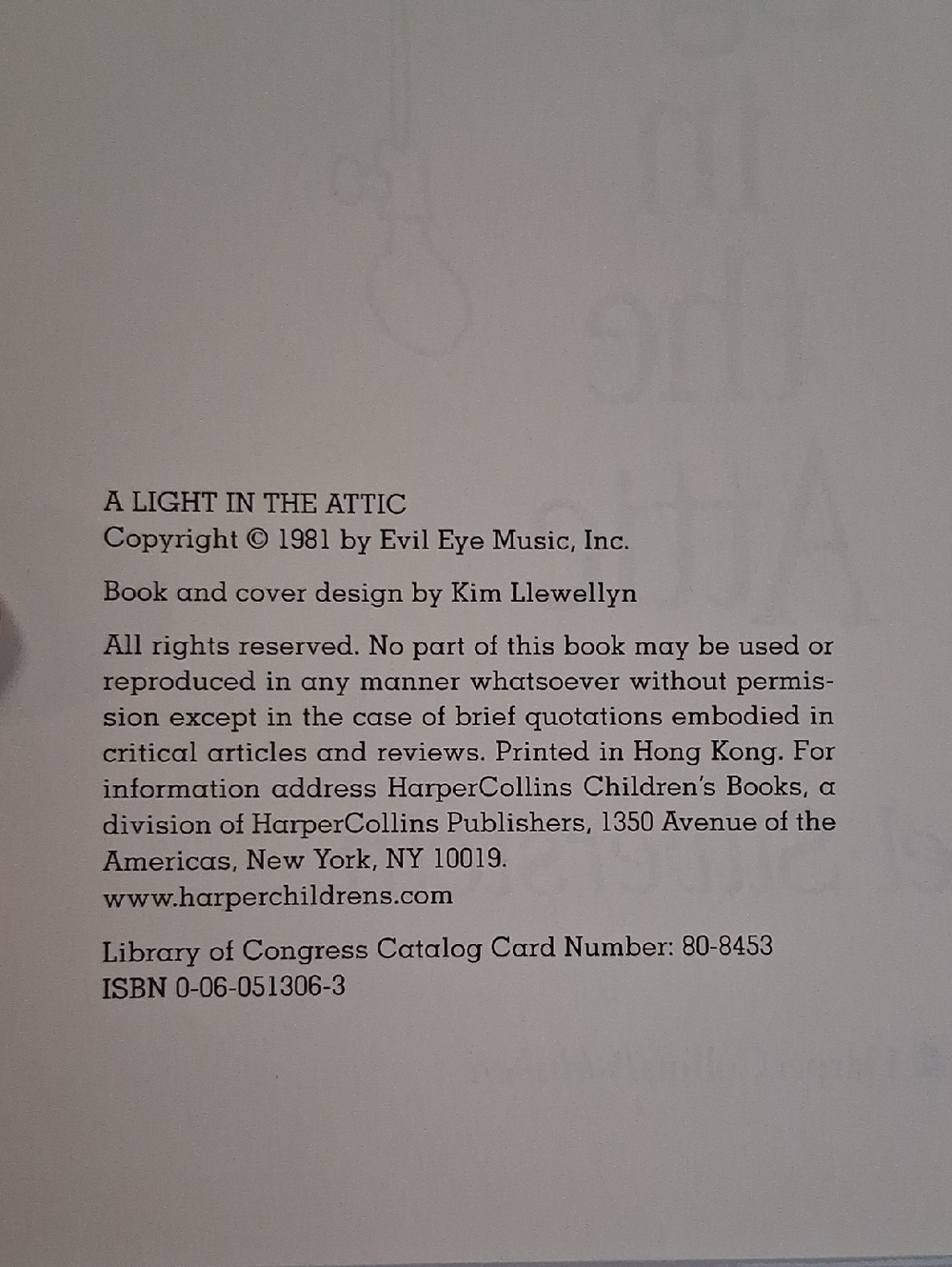 A Light in the Attic Shel Silverstein Childrens Funny Classic Poetry Book - Picture 6 of 8